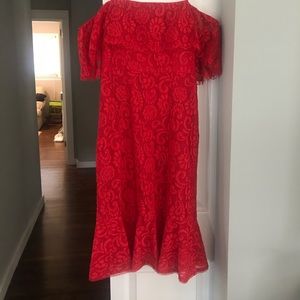 Off the shoulder BCBG MAXAZRIA dress